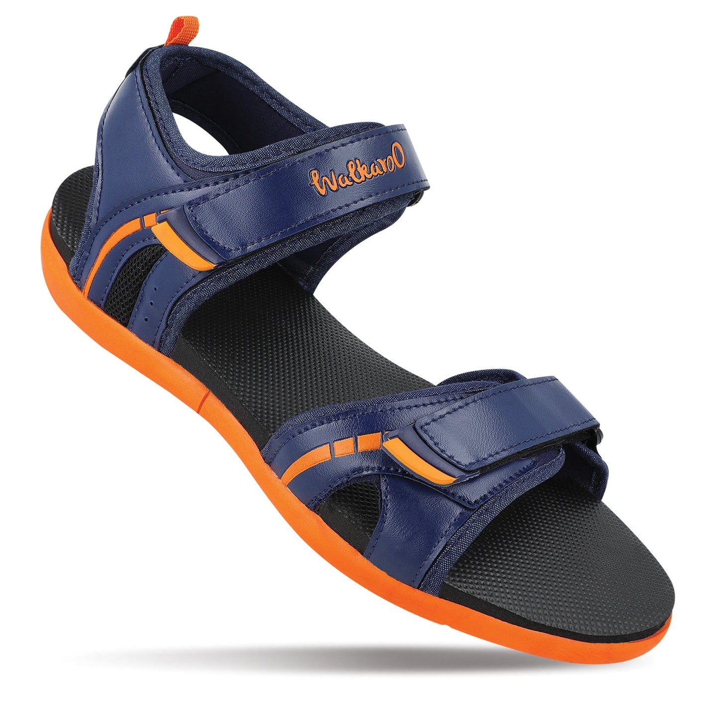 Walkaroo Mens Sandals - WC4372 Navy Blue orange