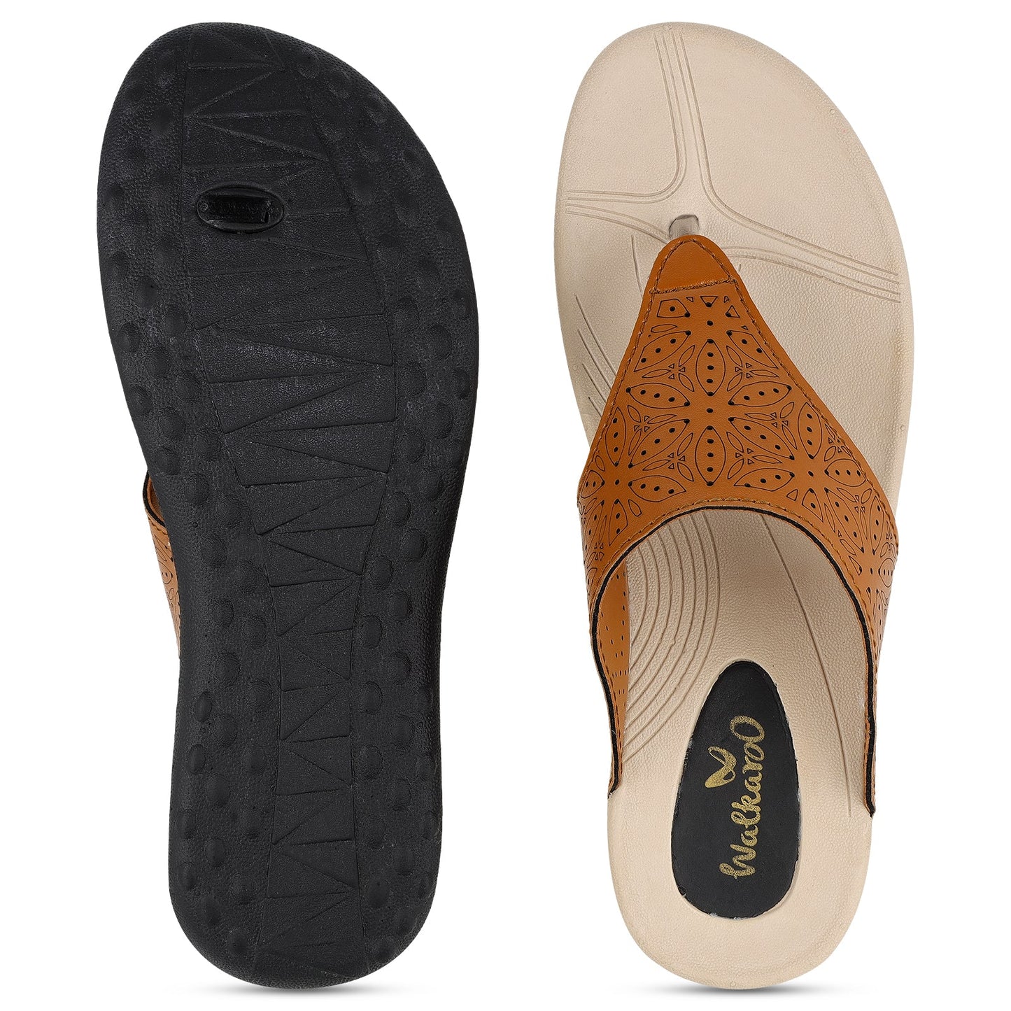 Walkaroo Womens Sandal - WC4981 Tan