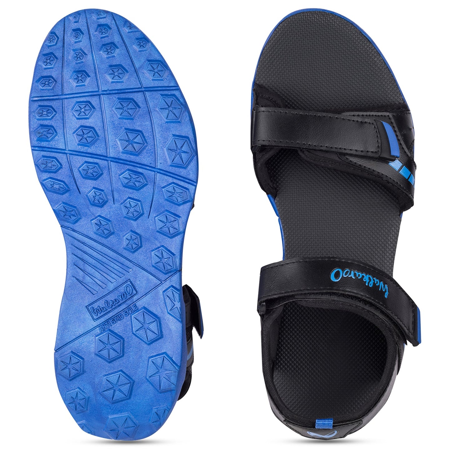 Walkaroo Mens Sandals - WC4372 Black Blue