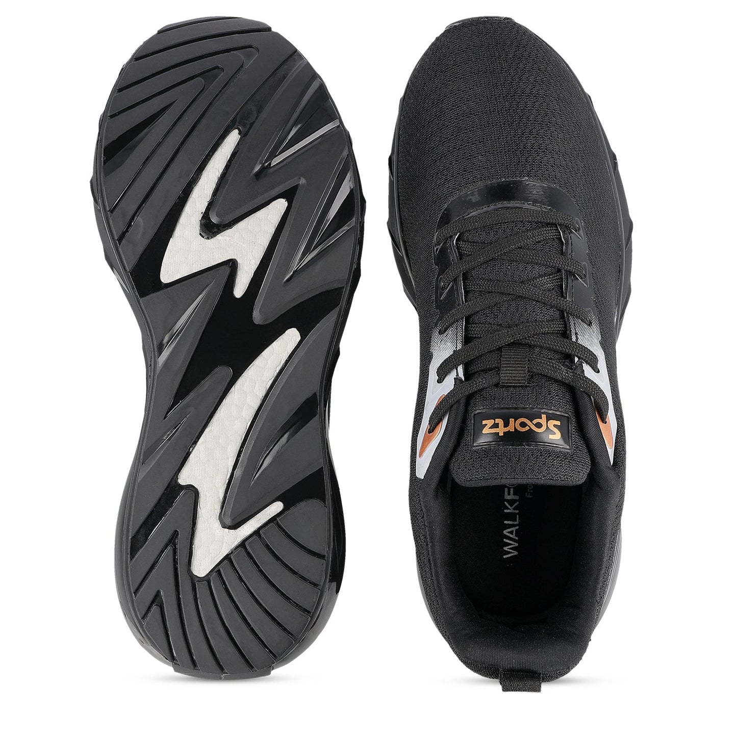 ZYLOK Men's Lace-up Sports Shoe - Black Gold
