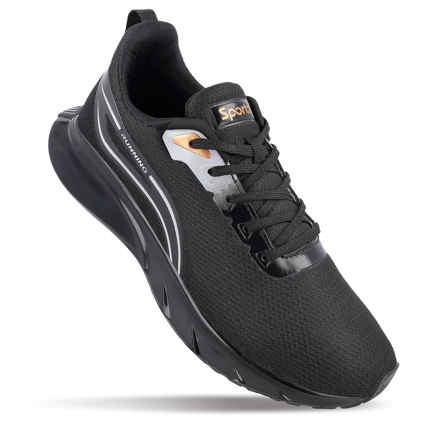 ZYLOK Men's Lace-up Sports Shoe - Black Gold