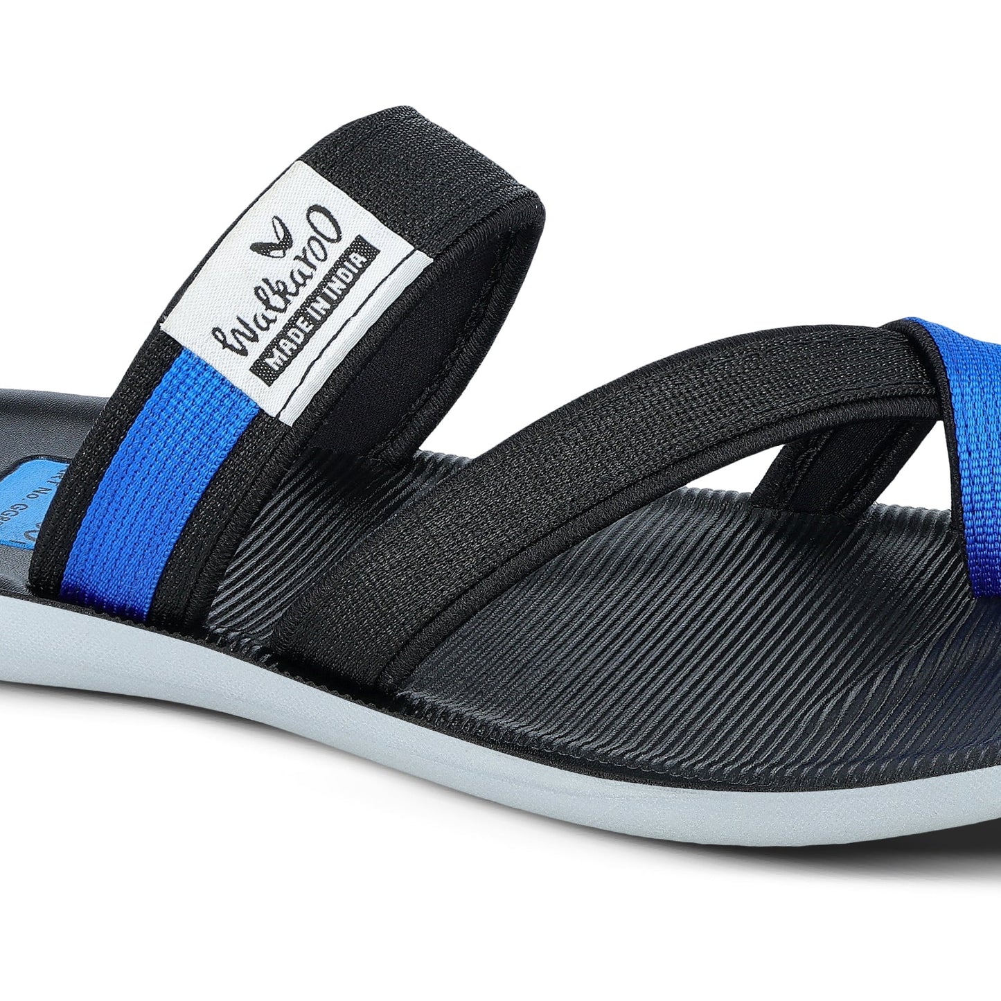 Men's Cross Strap Sandals - GG8210 Black Blue