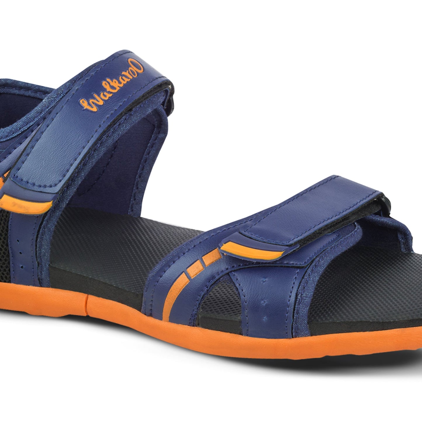 Walkaroo Mens Sandals - WC4372 Navy Blue orange