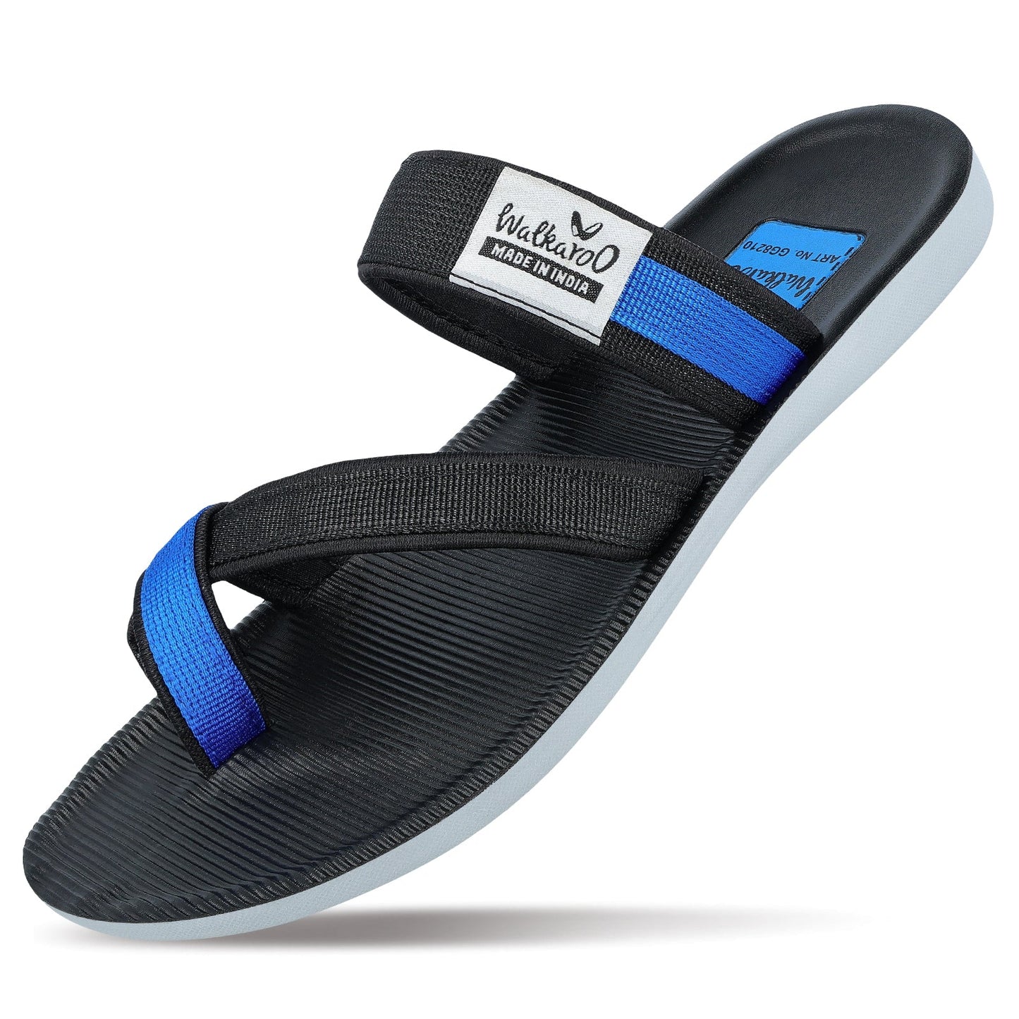 Men's Cross Strap Sandals - GG8210 Black Blue