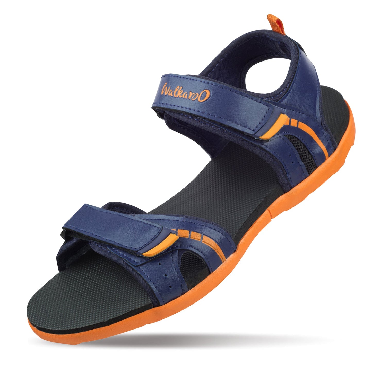 Walkaroo Mens Sandals - WC4372 Navy Blue orange
