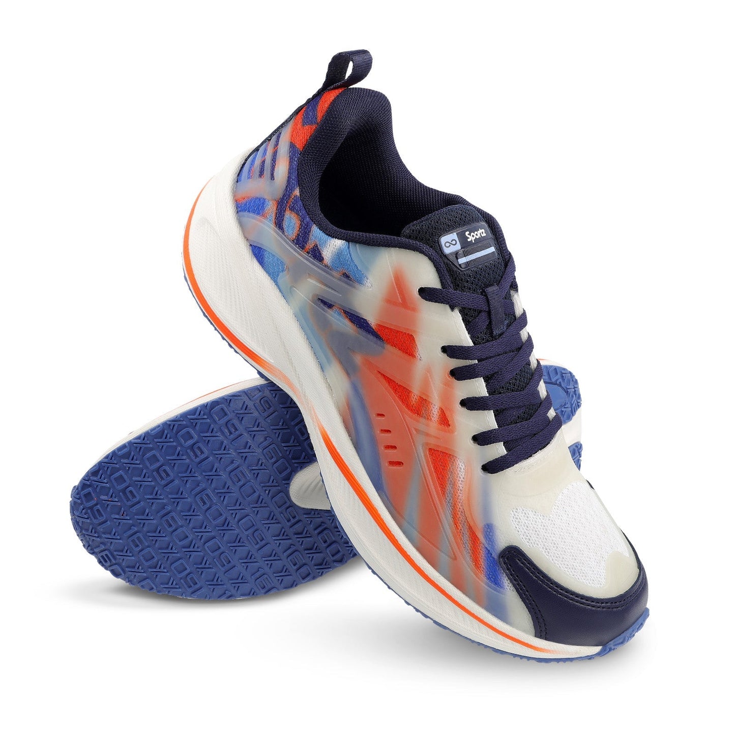 Men's Night Glow Sports Shoe - WS9134 Navy Blue Orange
