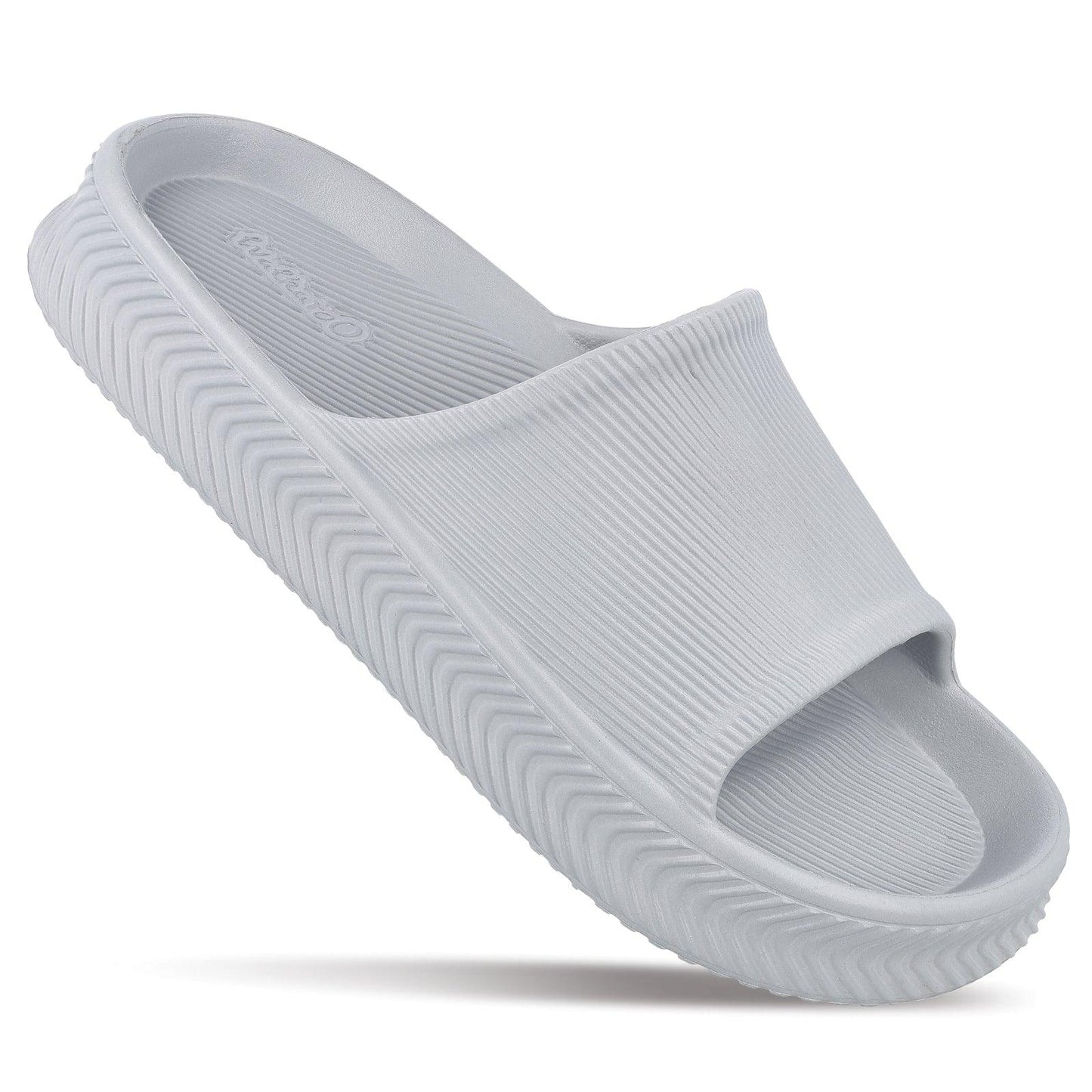 Walkaroo Mens Flip Flop Sliders - WC8737 Light Grey