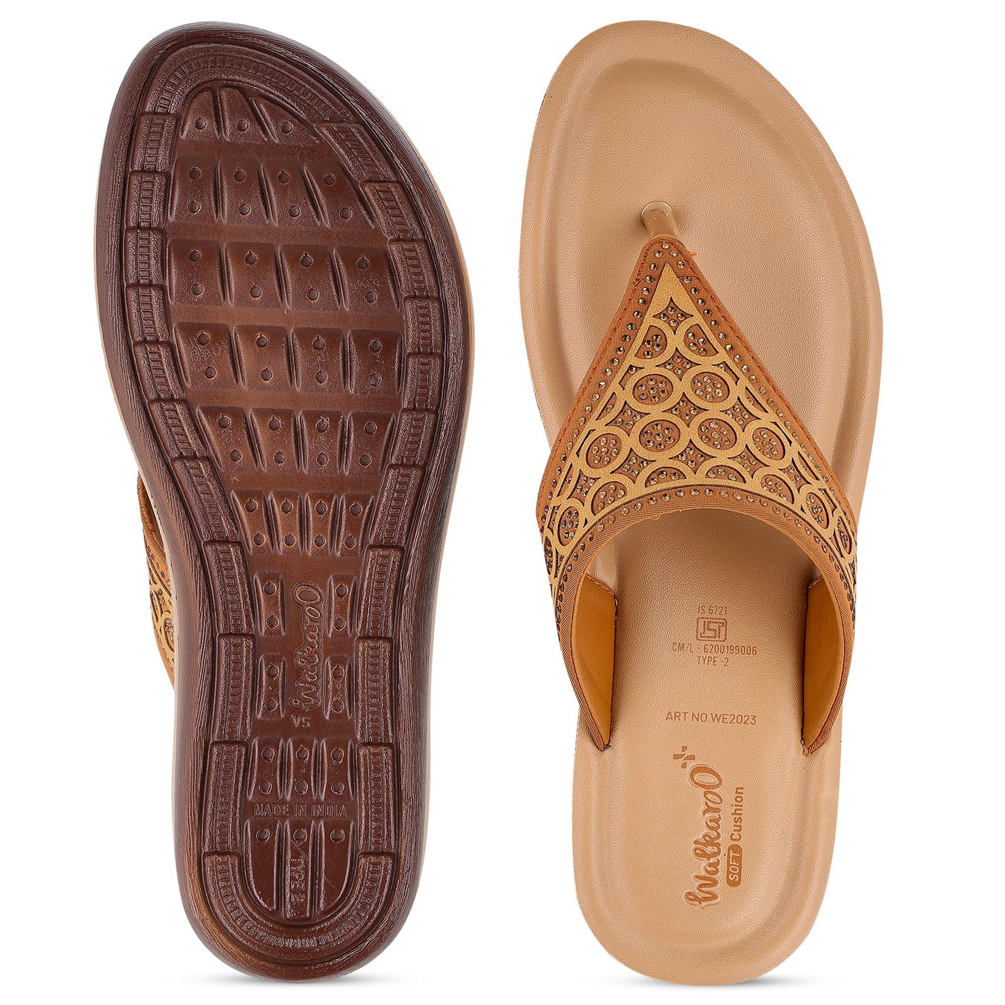 Sparkles Women's Daily Wear Sandal - WE2023 Beige