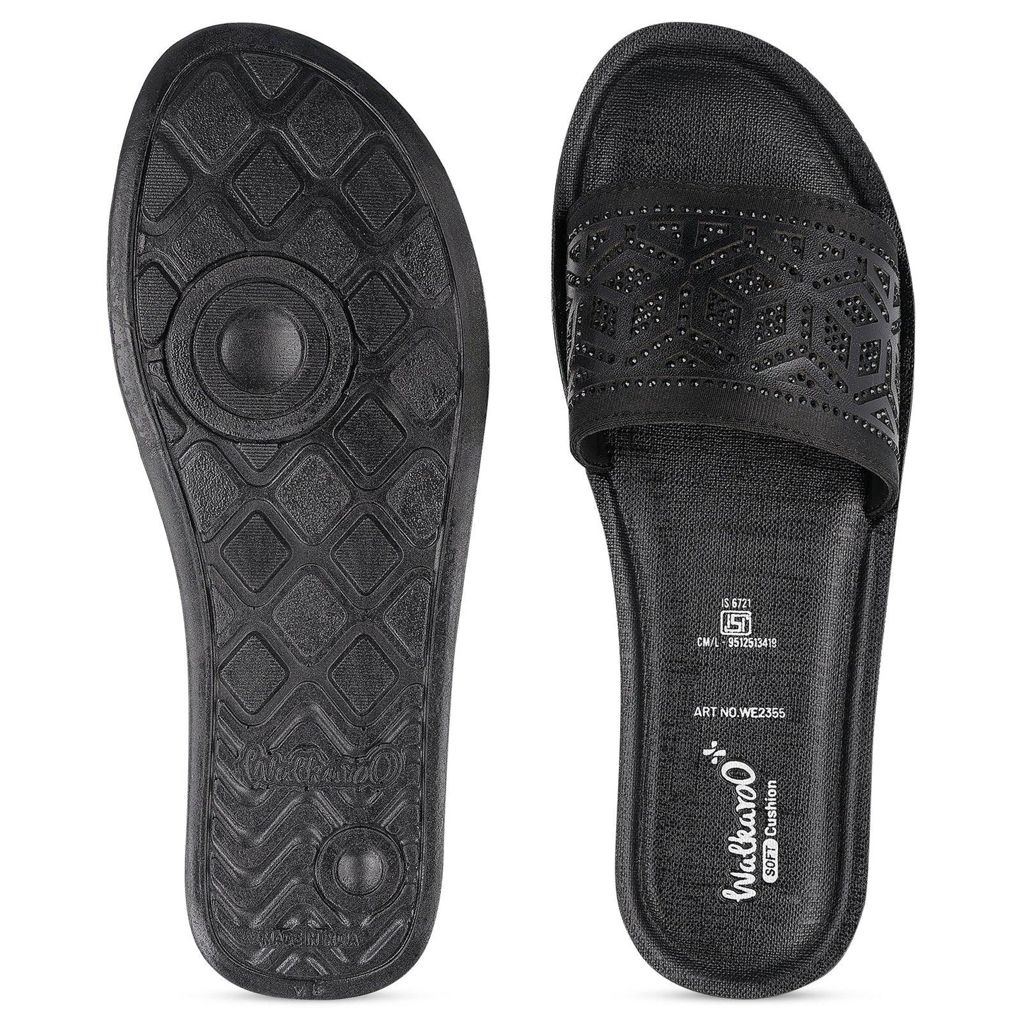 Women's Slide Sandals - WE2355 Black