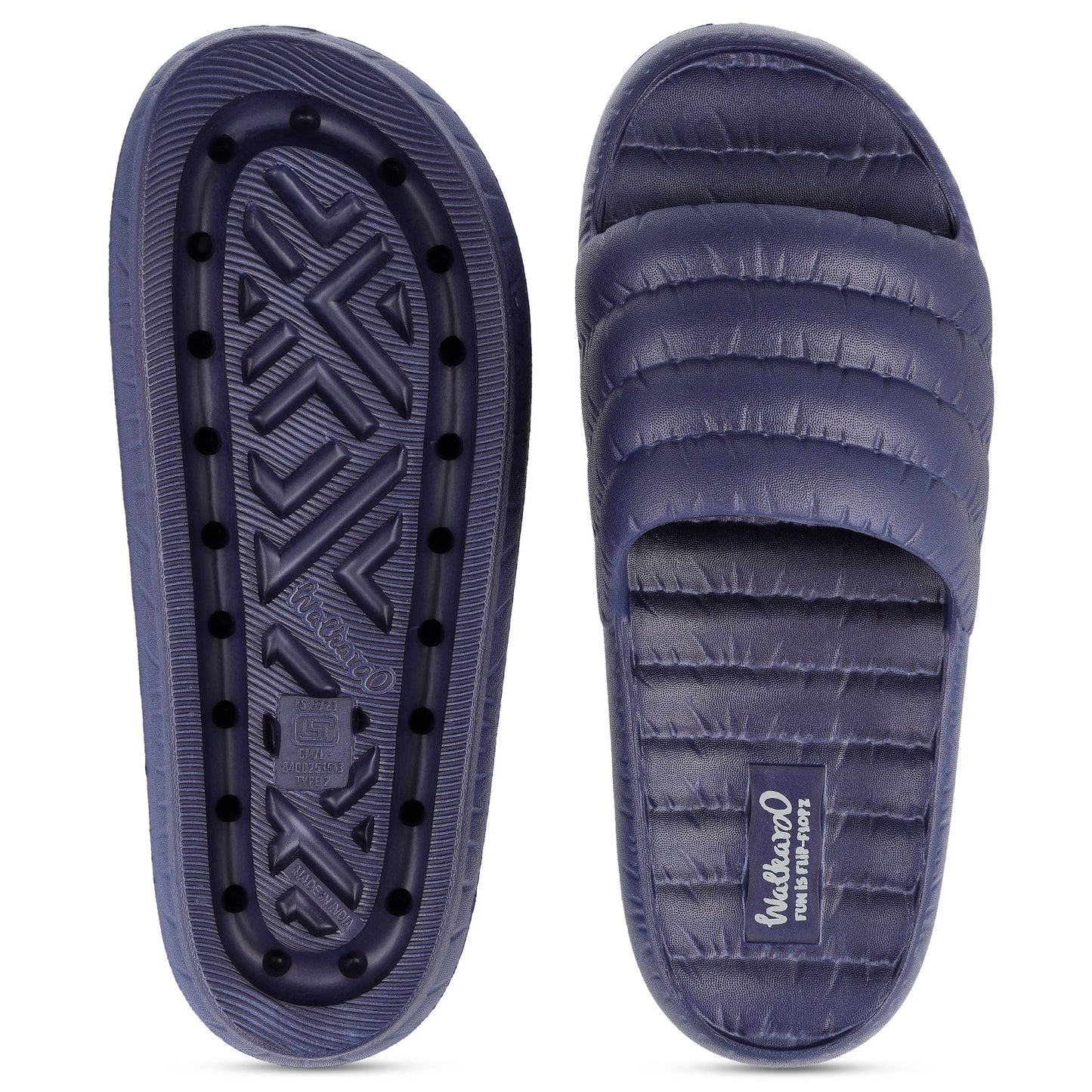 Men's Flip Flop Sliders - WC8770 Navy Blue