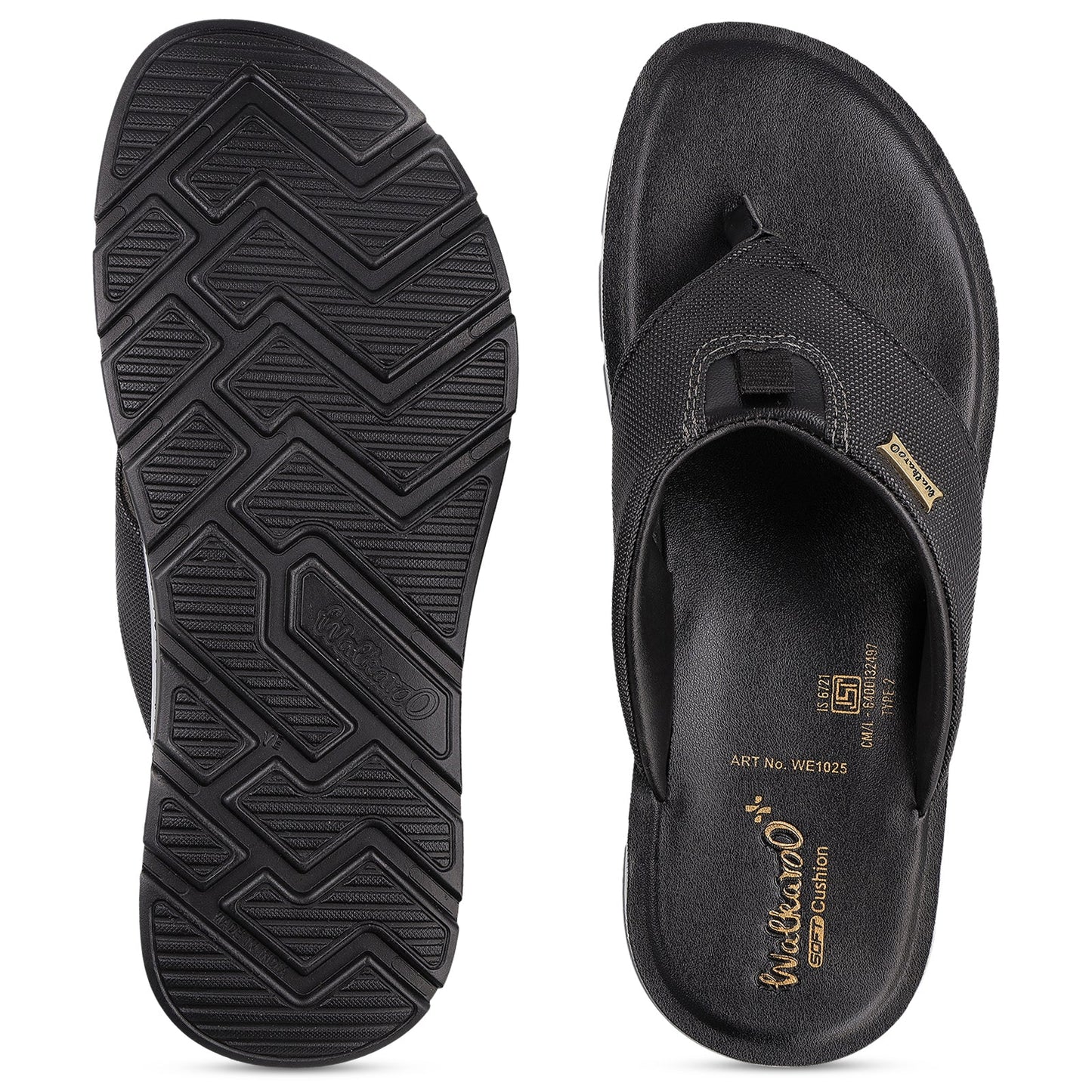 Men's Daily Wear V-Strap Sandals - WE1025 Black