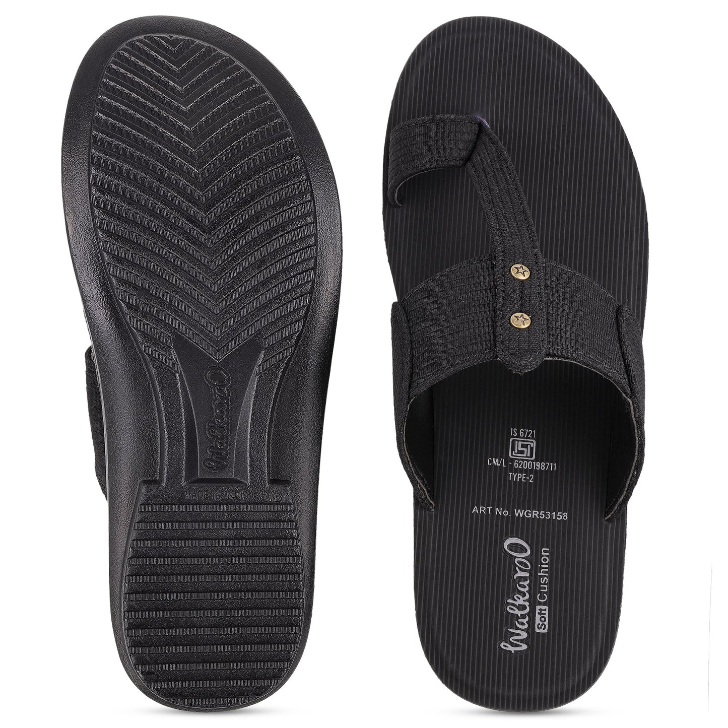 Men's Traditional Chappal - WGR53158 Black