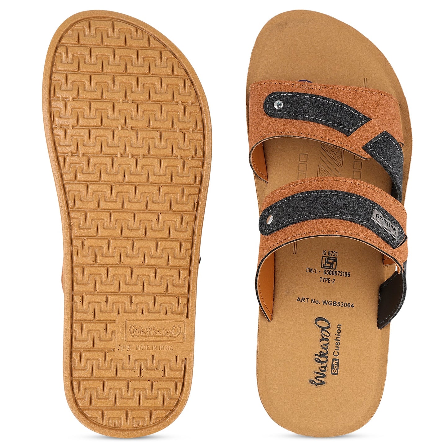 Men's Daily Wear Comfort Sandals - WGB53064 Tan Black
