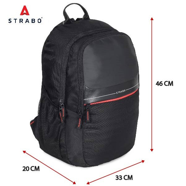 Strabo Aztech 15 inch Laptop Bag - Colour Black 30L Water Resistant - Strabo