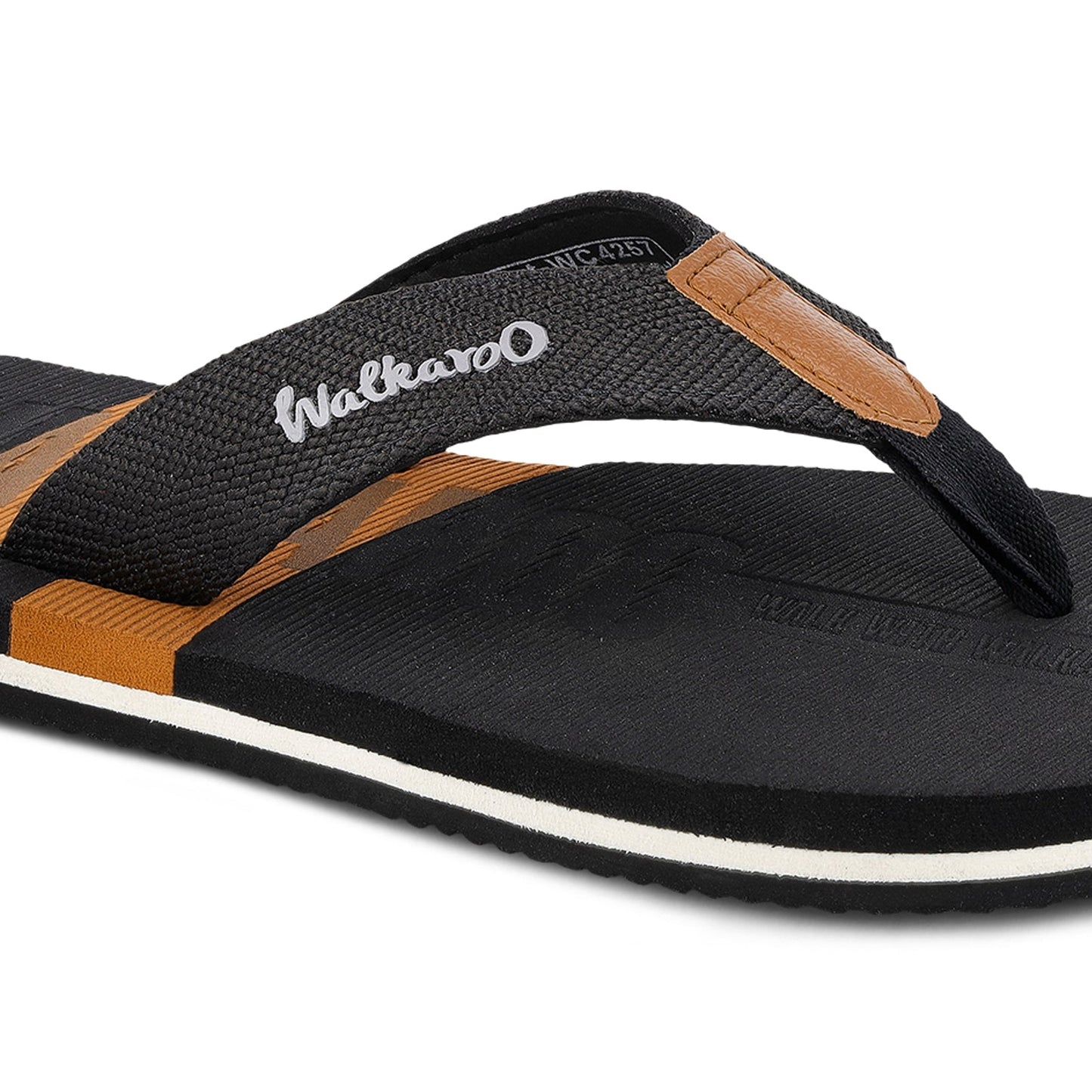 Men's Flip Flop Slippers - WC4257 Black Tan