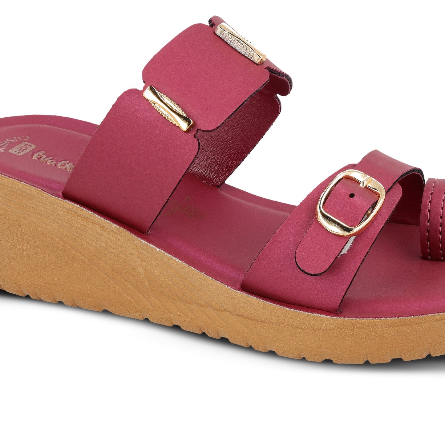 Women's Wedge Heel Sandals - WLR74020 Maroon