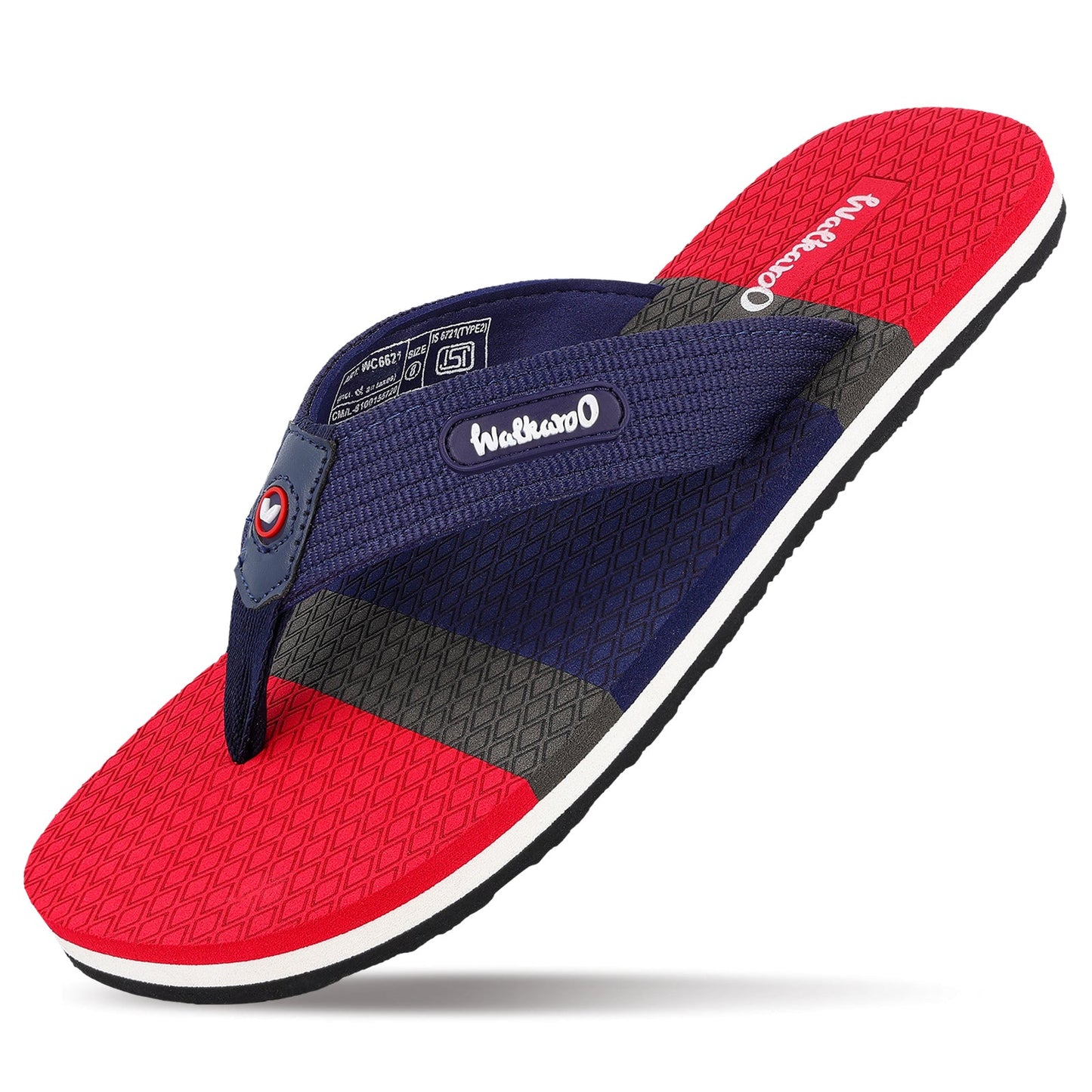 Men's Flip Flop Slippers - WC6621 Navy Blue Red