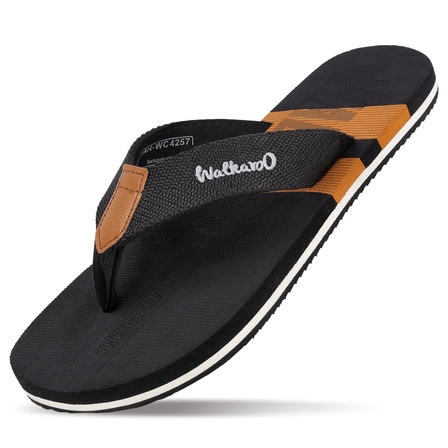 Men's Flip Flop Slippers - WC4257 Black Tan