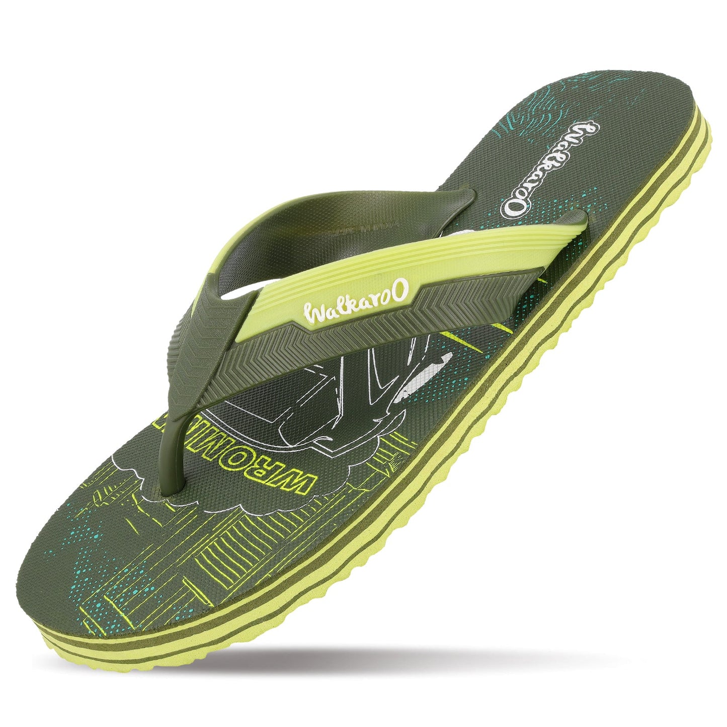 Men's Hawai Slippers - HG187 Olive Lemon