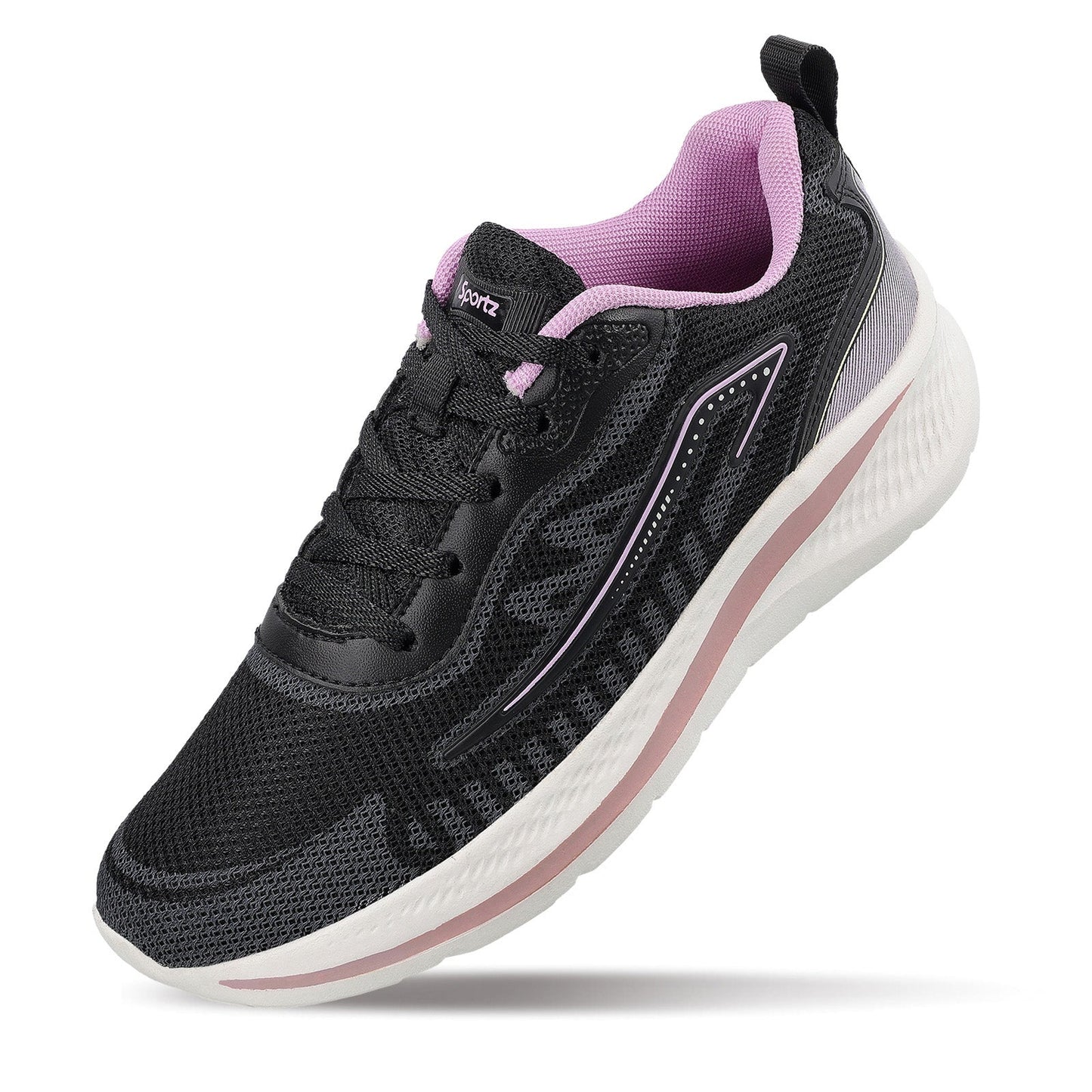 Women's Lace-up Sports Shoe - WS9918 Black