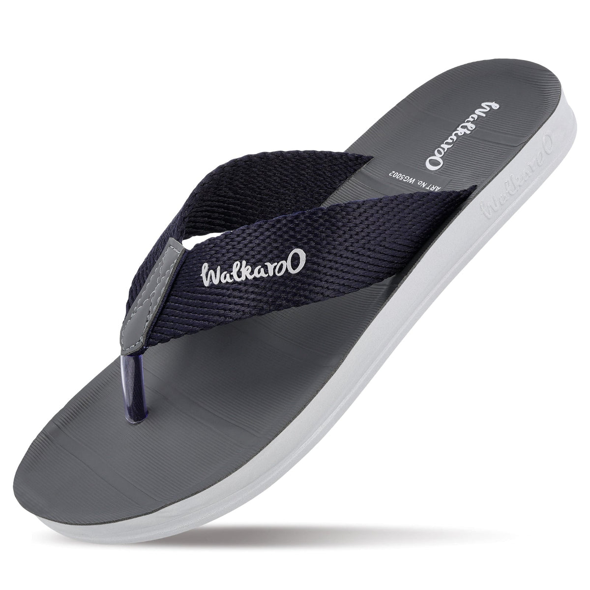 Walkaroo Men Solid Thong Sandals - WG5002 Blue