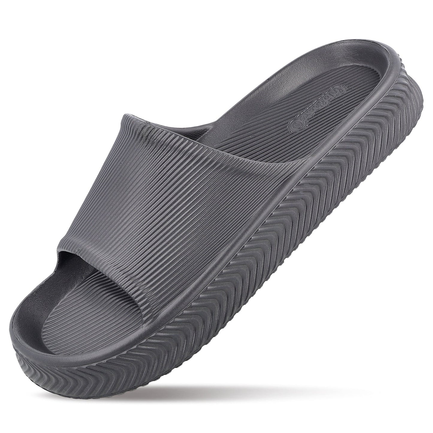 Walkaroo Mens Flip Flop Sliders - WC8737 Dark Grey