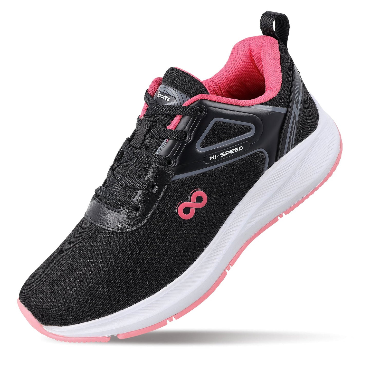 Women's Lace-up Sports Shoe - WS9922 Black
