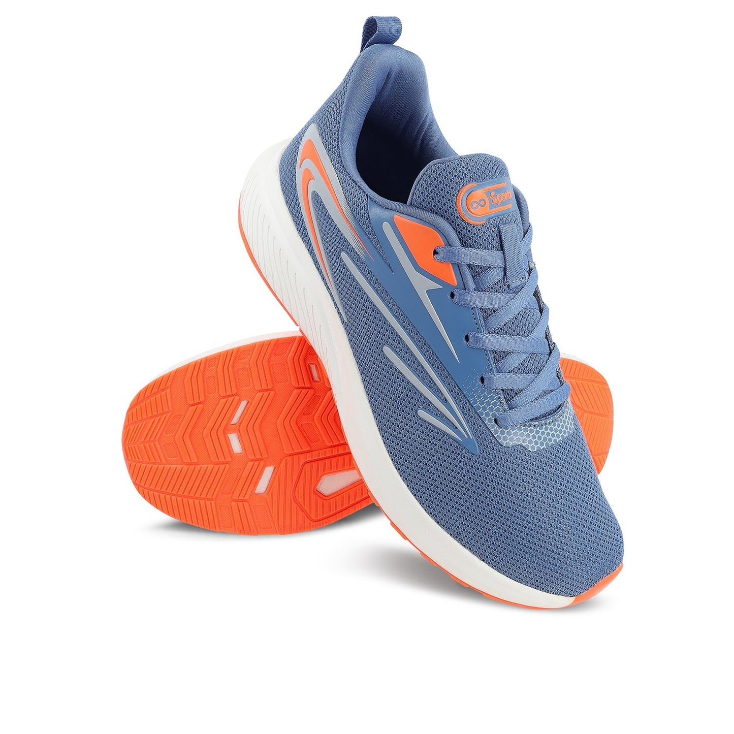 Men's Lace-up Sports Shoe - WS9603 SkyBlue Orange