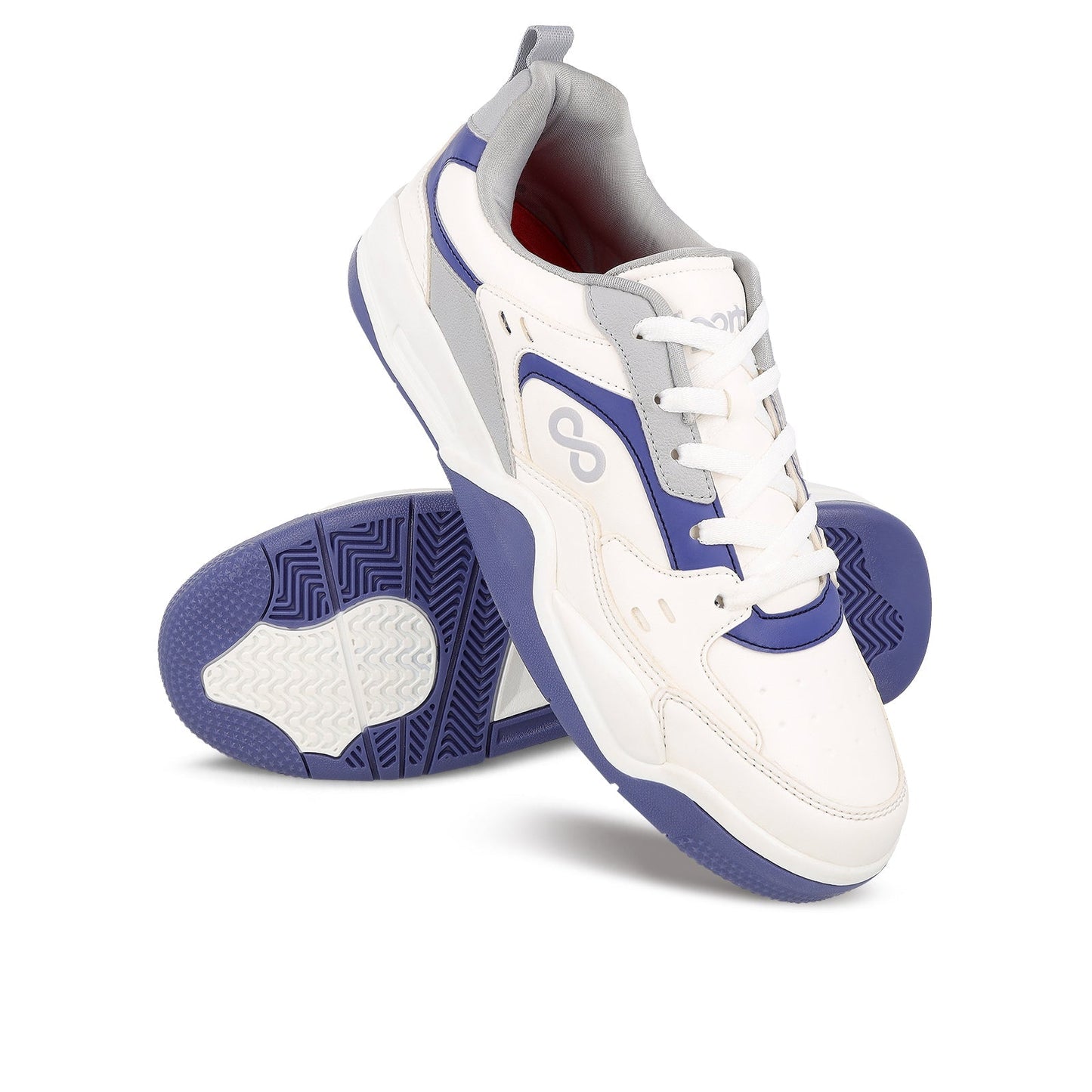 Men's Colourblocked Sneakers - WY3477 White Grey