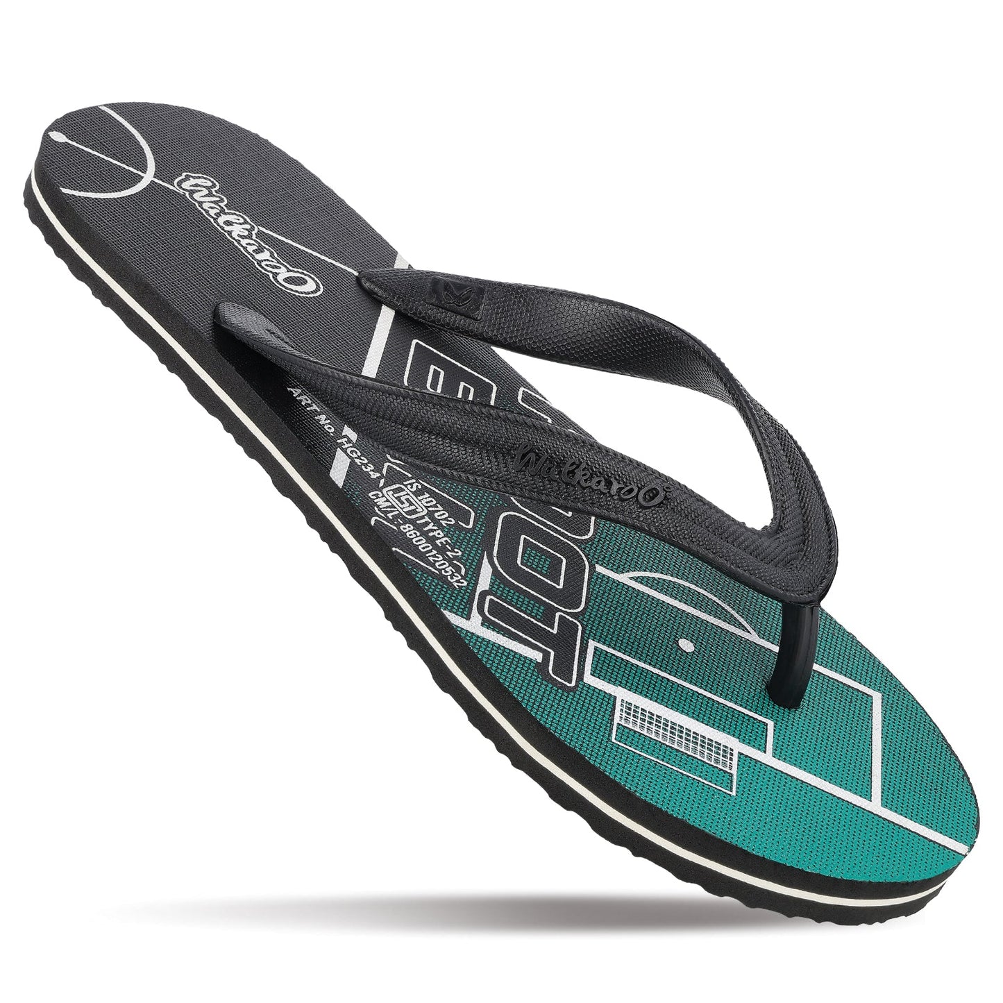 Men's Hawai Slippers - HG234 Black Green
