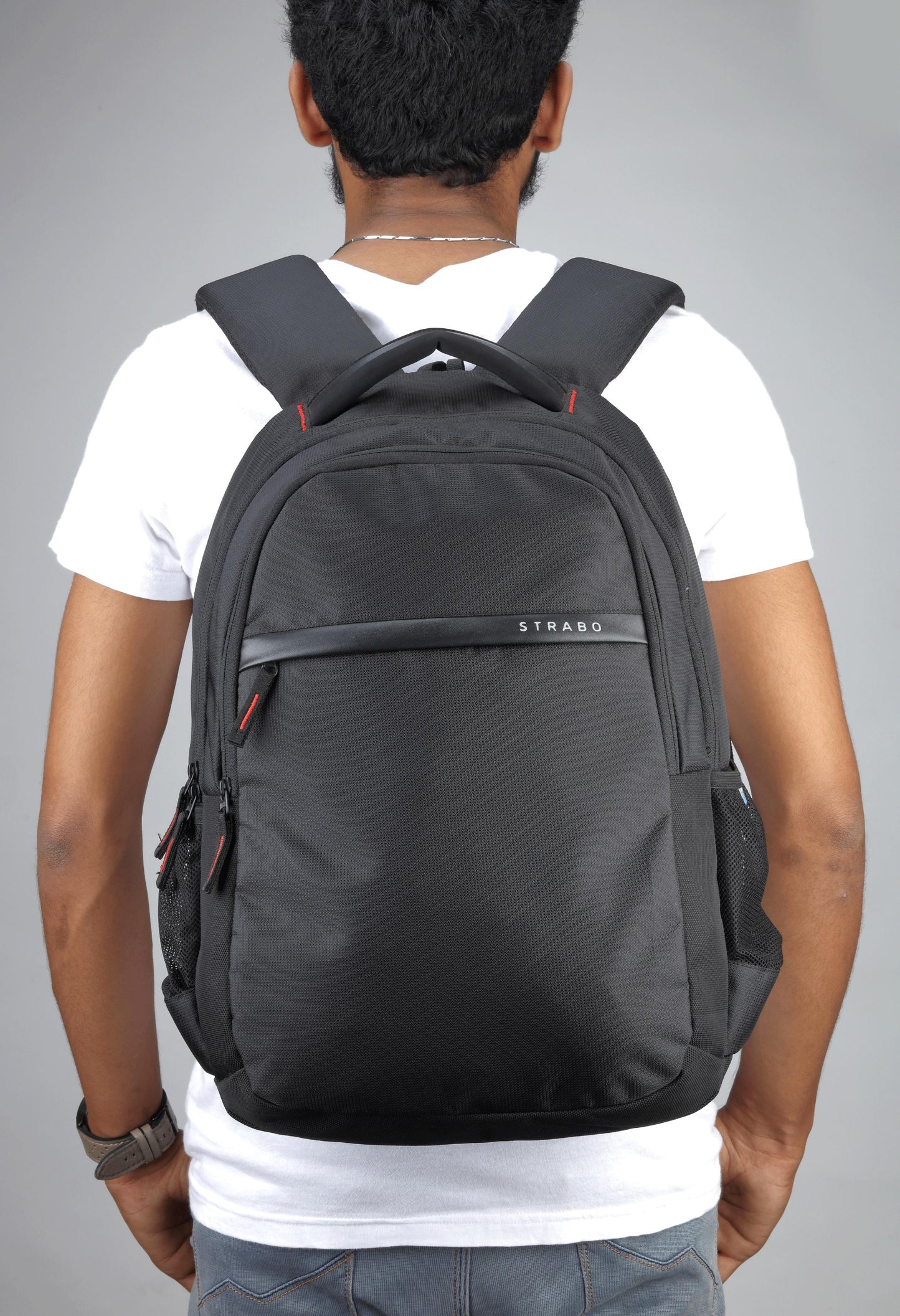 Strabo Moto Laptop Bag School & College Backpacks- Color Black 25L Water Resistant - Strabo