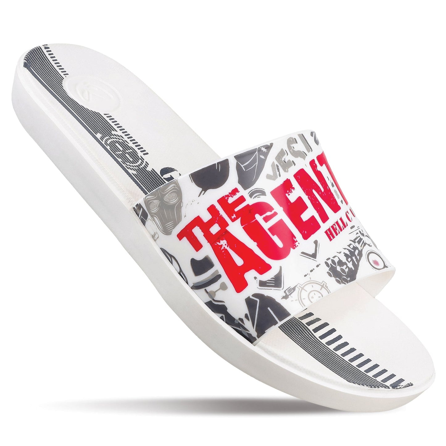 Printed Men's Slider - WC8738 White