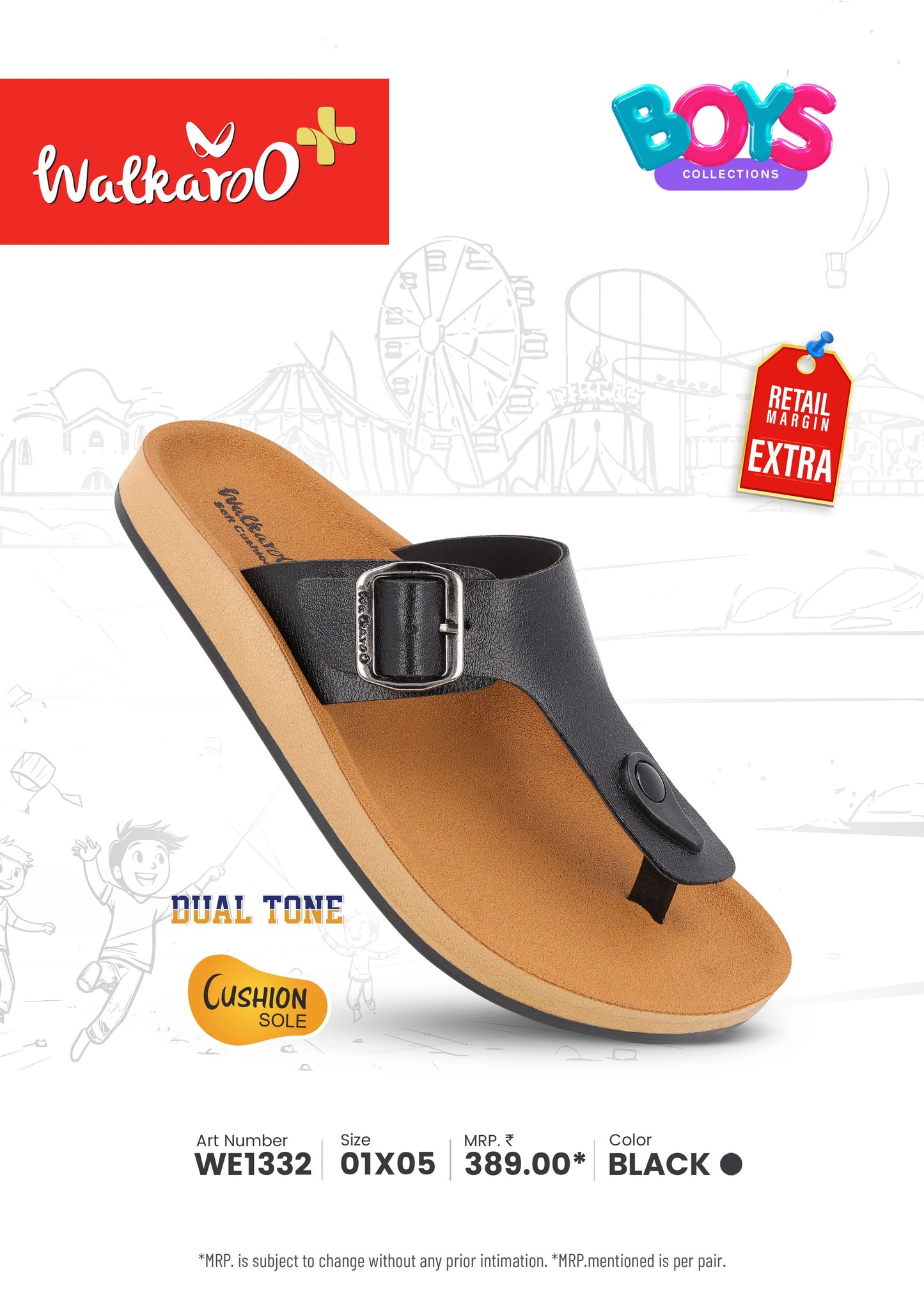 Boy's Daily Wear Sandals - WE1332 Black