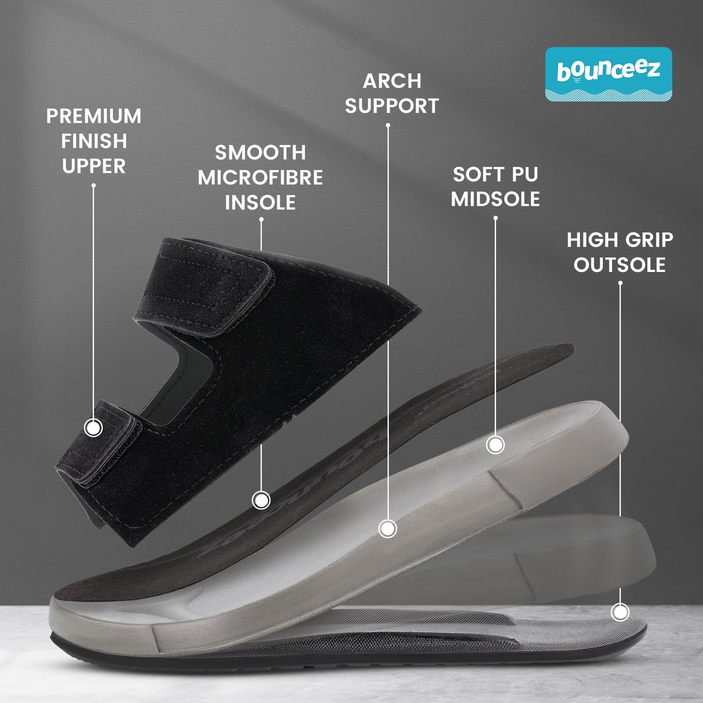 Men's Daily Wear Comfort Sandals - WGP58013 Black