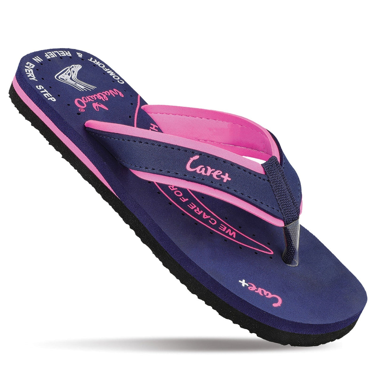 Walkaroo Women's Care Plus Flip-Flop - WH3959 NavyBlue Pink