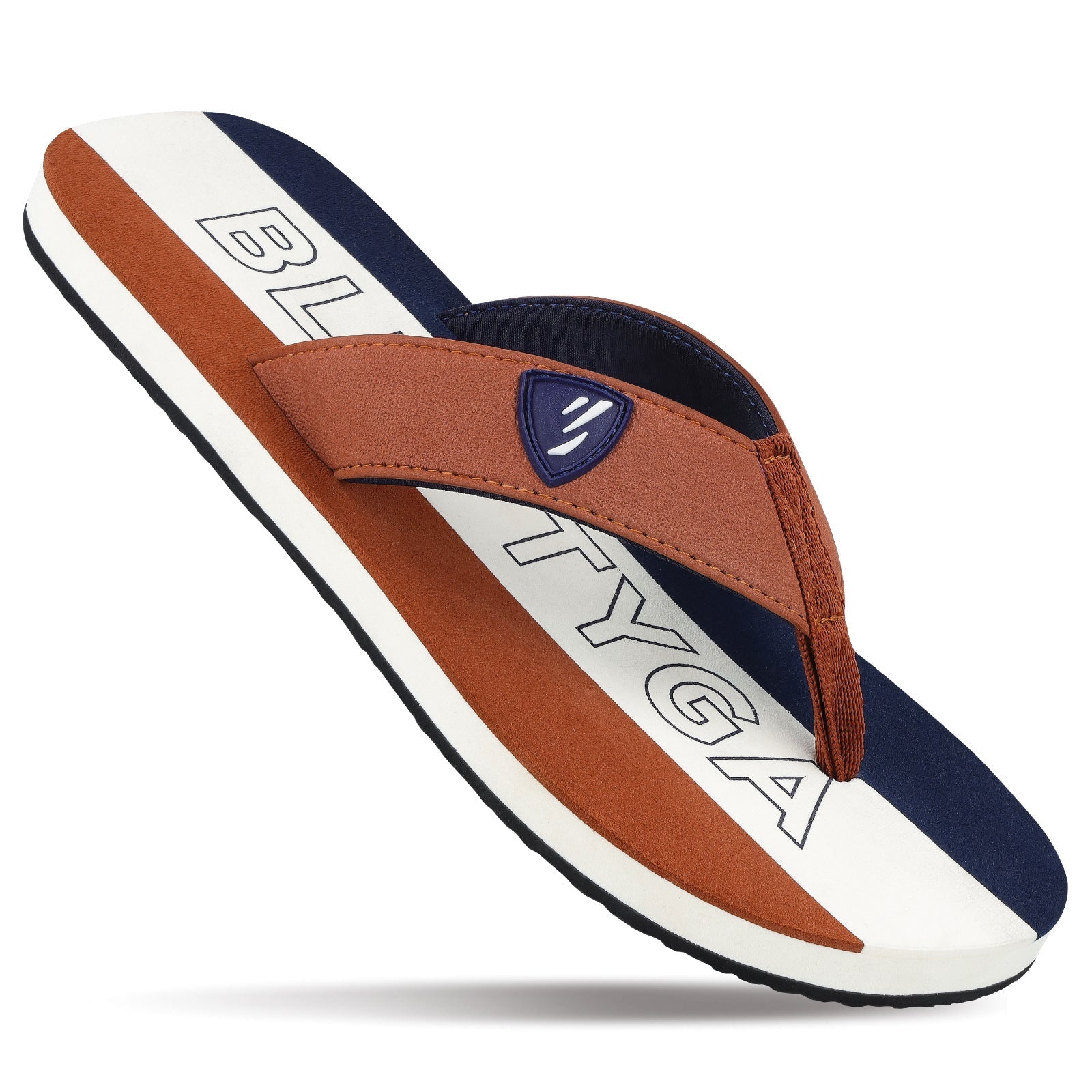 Blue Tyga Gents Flip Flop Thong - BT4274 Tan Blue - Walkaroo Footwear