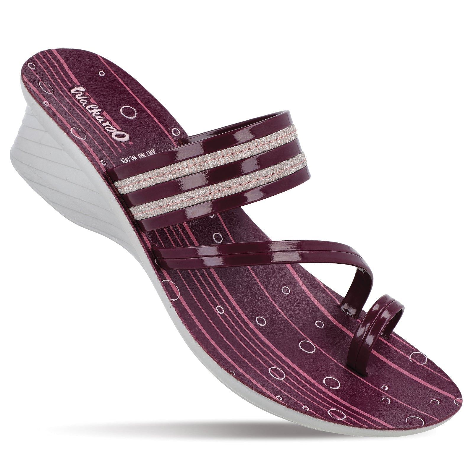 Walkaroo Womens Toe-Ring Slide Sandal - WL7420 Grape - Walkaroo Footwear