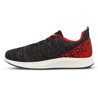 Walkaroo Men Lace-up Training Shoes - WS9511 Black Red - Walkaroo Footwear