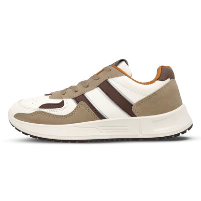 Walkaroo Mens Casual Shoes - WY3340 White Tan - Walkaroo Footwear