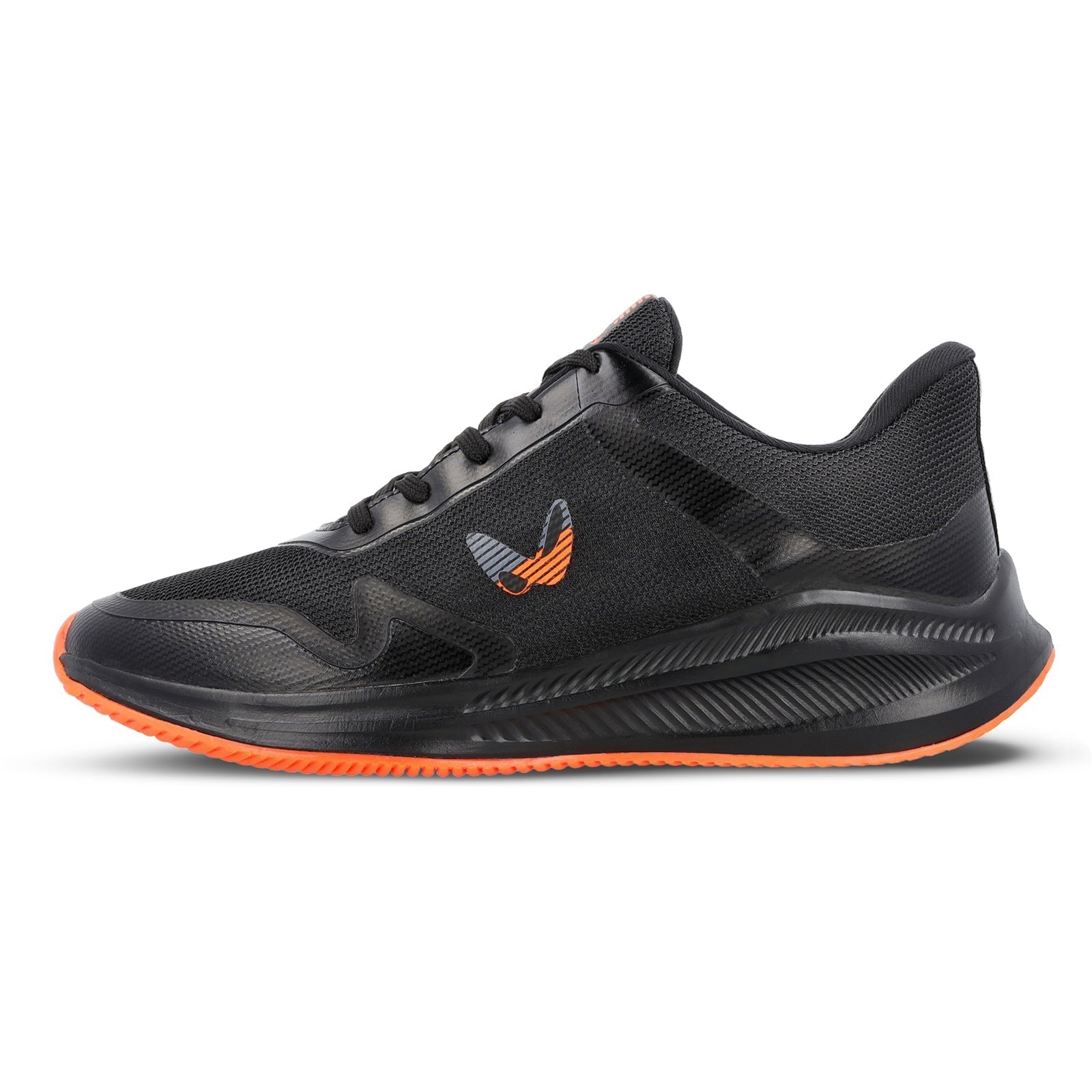 Walkaroo Men Lace-up Training Shoes - WS9063 Black orange - Walkaroo Footwear