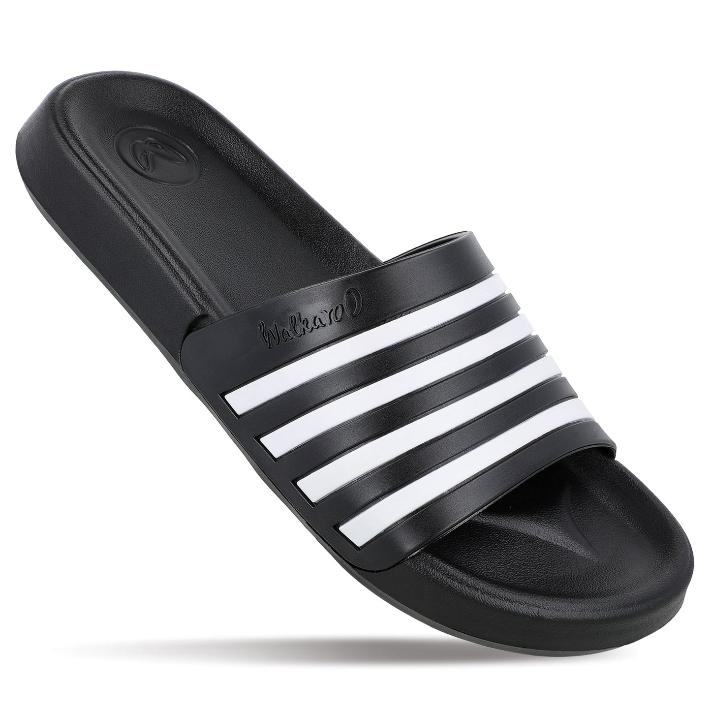 Walkaroo Mens Flip Flop Sliders - WC4819 Black - Walkaroo Footwear