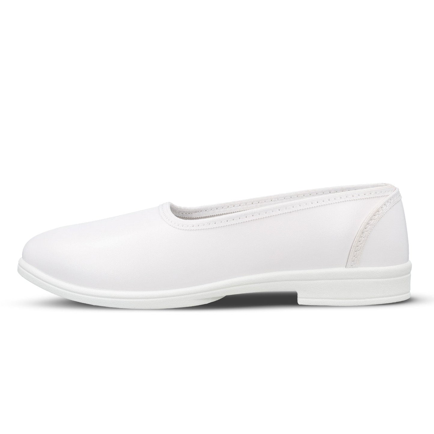 Girls Slip-On school Shoe - WV593 White
