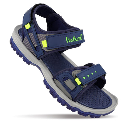 Walkaroo Men Sandals - WC4417 Navy Blue Grey - Walkaroo Footwear