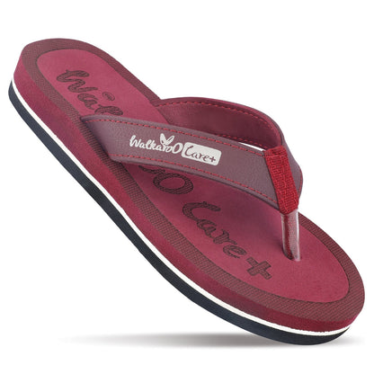 Walkaroo Womens Printed Care Plus Flip-Flop - WH3956 Maroon - Walkaroo Footwear