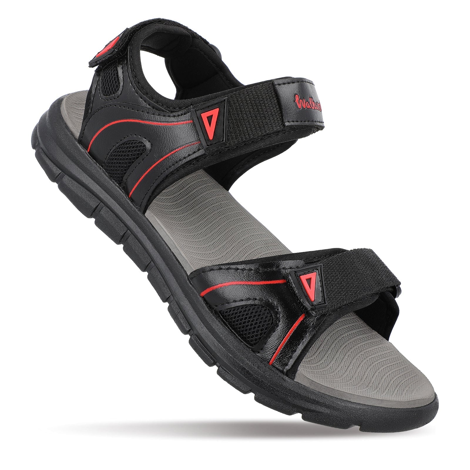 Walkaroo Men Sandals - WC4373 Black Grey - Walkaroo Footwear