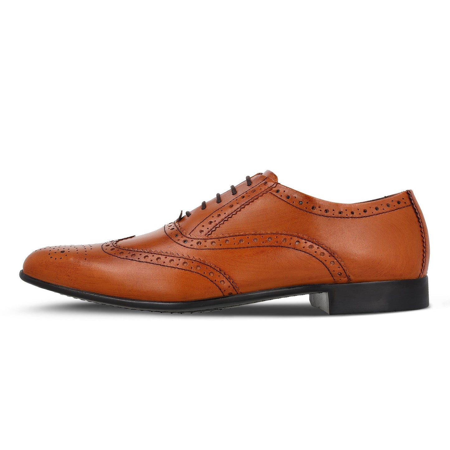 Walkaroo Leather Men formals Shoes - WF6055 Tan - Walkaroo Footwear