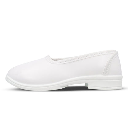 Kids Slip-On school Shoe - WV593 White