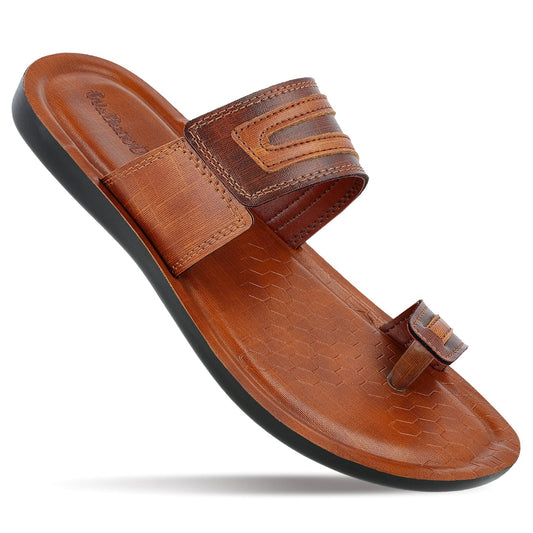 Walkaroo Men Toe Ring Slide Sandals - WG5334 Tan - Walkaroo Footwear