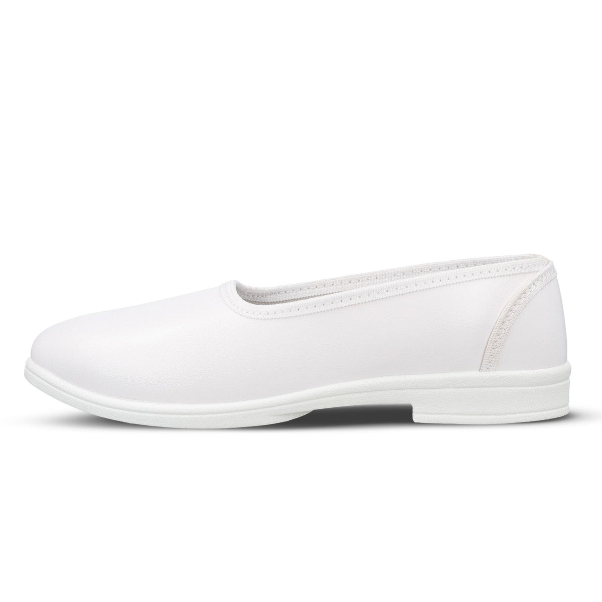 Girls Slip-On school Shoe - WV593 White