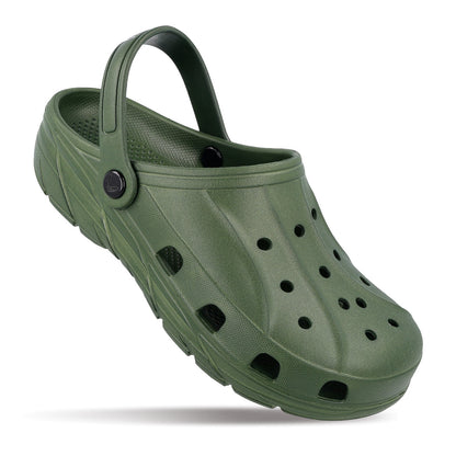 Walkaroo Mens Clogs - WC4838 Olive - Walkaroo Footwear